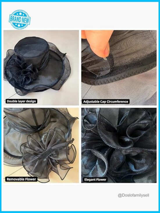 Organza Fascinator Hat Elegant Derby Church Wedding Party Tea main image 6
